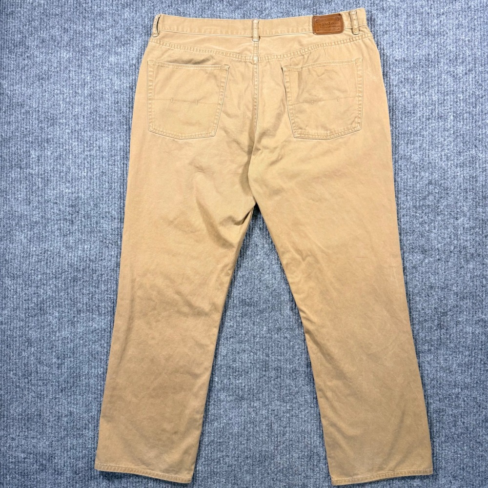 Polo Ralph Lauren Mens Tan Khaki Authentic Dungarees Straight Leg Pants 38x30 - Picture 8 of 11